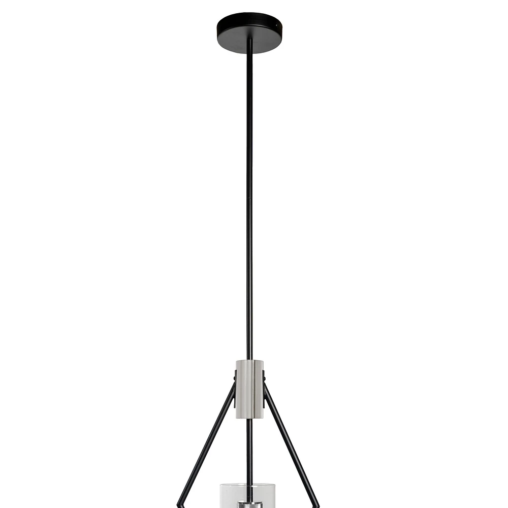 Everly Single Light Pendant Black and Chrome