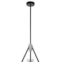 Everly Single Light Pendant Black and Chrome