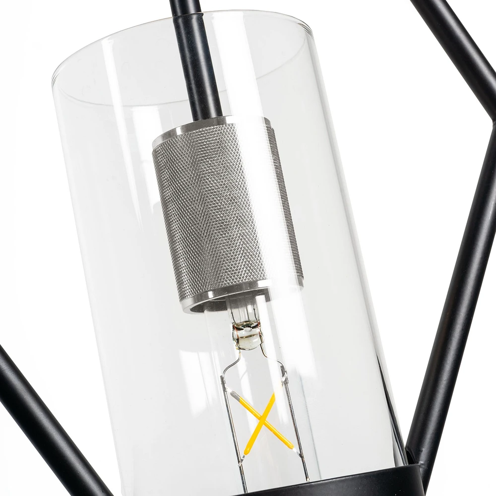 Everly Single Light Pendant Black and Chrome