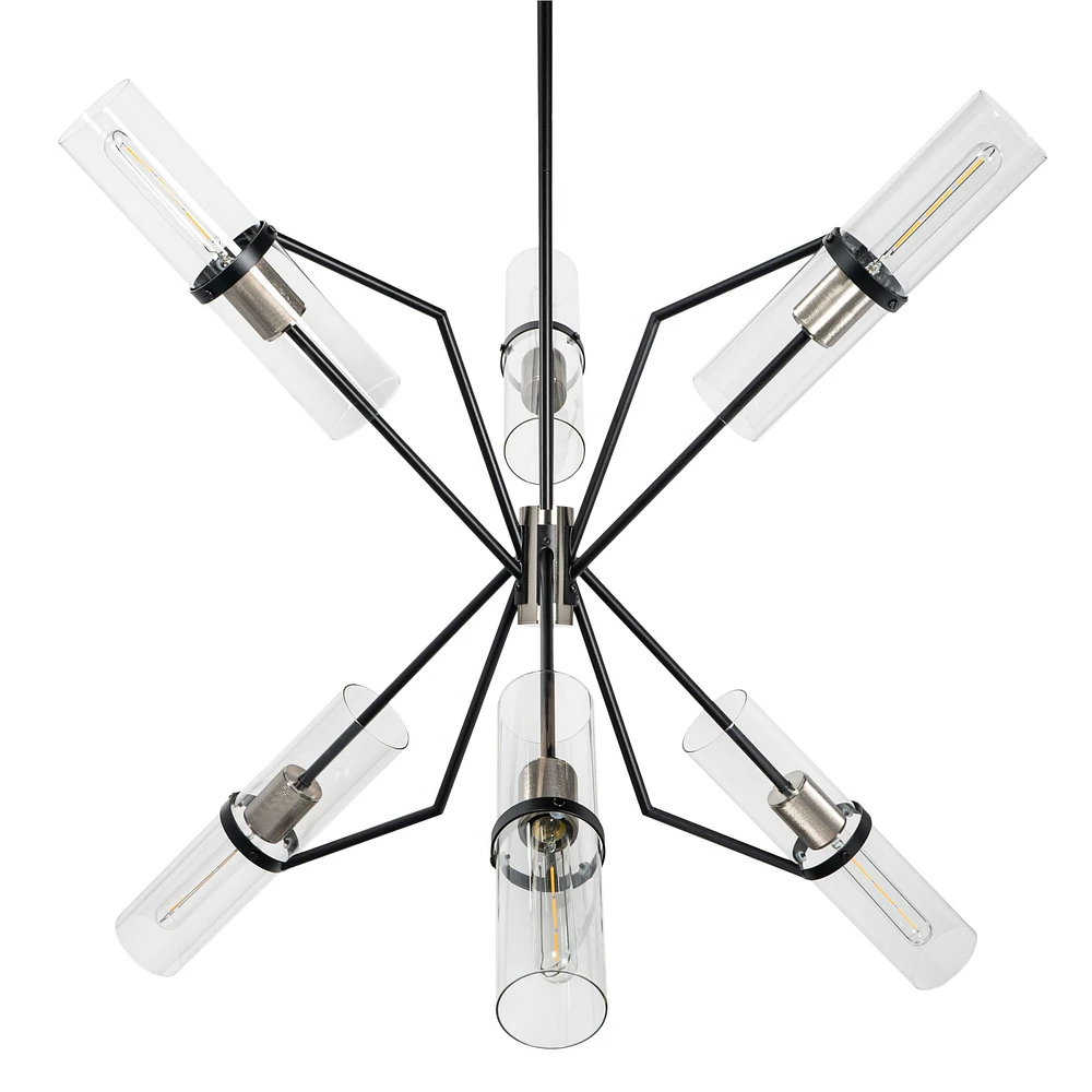 Everly 6 Light Chandelier Black and Chrome