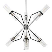 Everly 6 Light Chandelier Black and Chrome