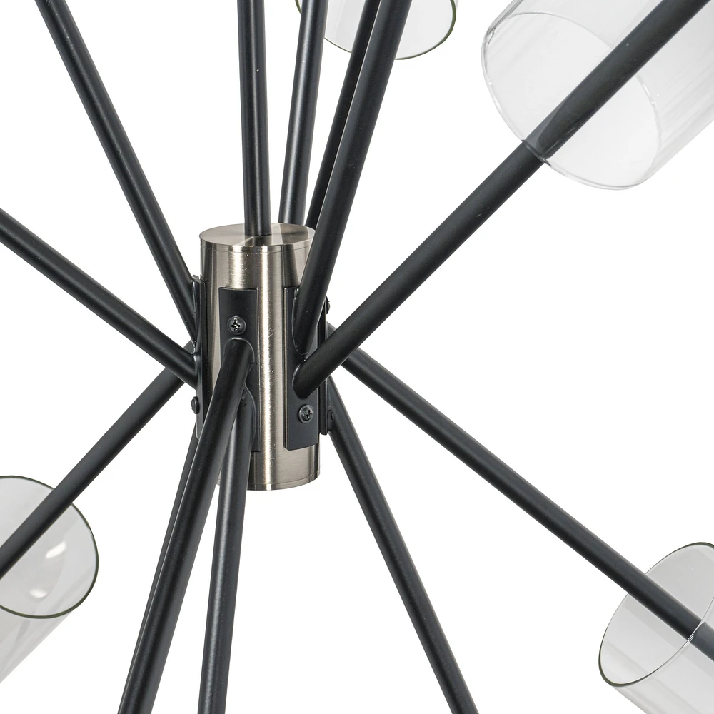 Everly 6 Light Chandelier Black and Chrome