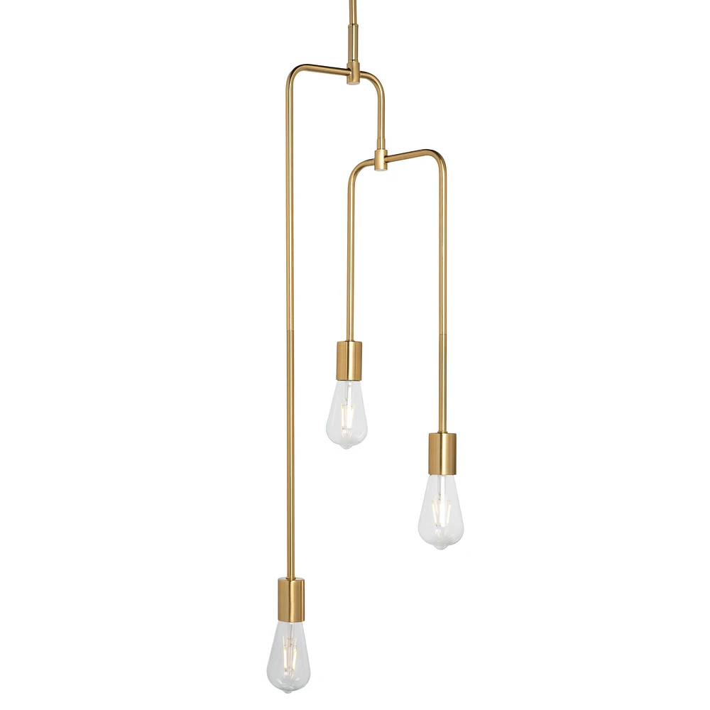 Chandler 3 Light Brass Metal Pendant