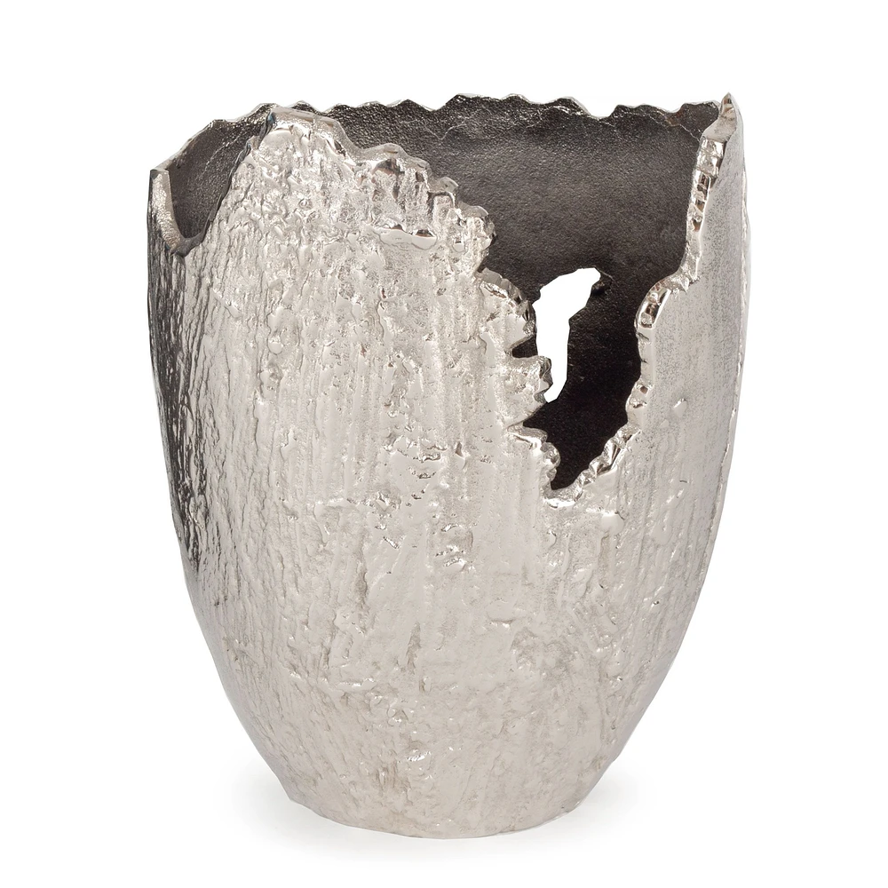 Vase décoratif en métal nickel « Terra »