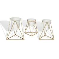 Set of 3 Viola Metal Table Top Planters