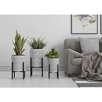 Set of 3 Wendolyn Metal Floor Planters