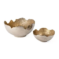 Set of 2 Aidey Decorative Metal Bowls