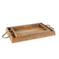 Set of 2 Caydence Rectangle Wood Trays