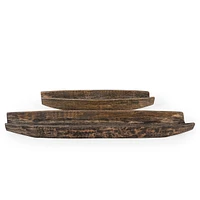 Set of 2 Colbie Wood Boat Trays