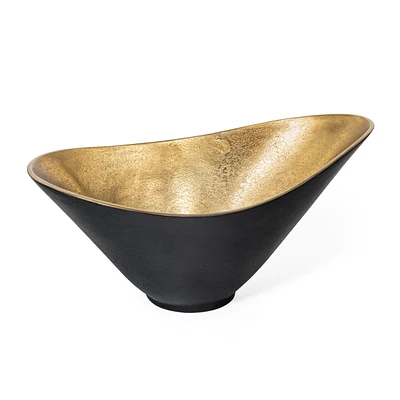 Lazaro Gold and Black Decorative Metal Bowl