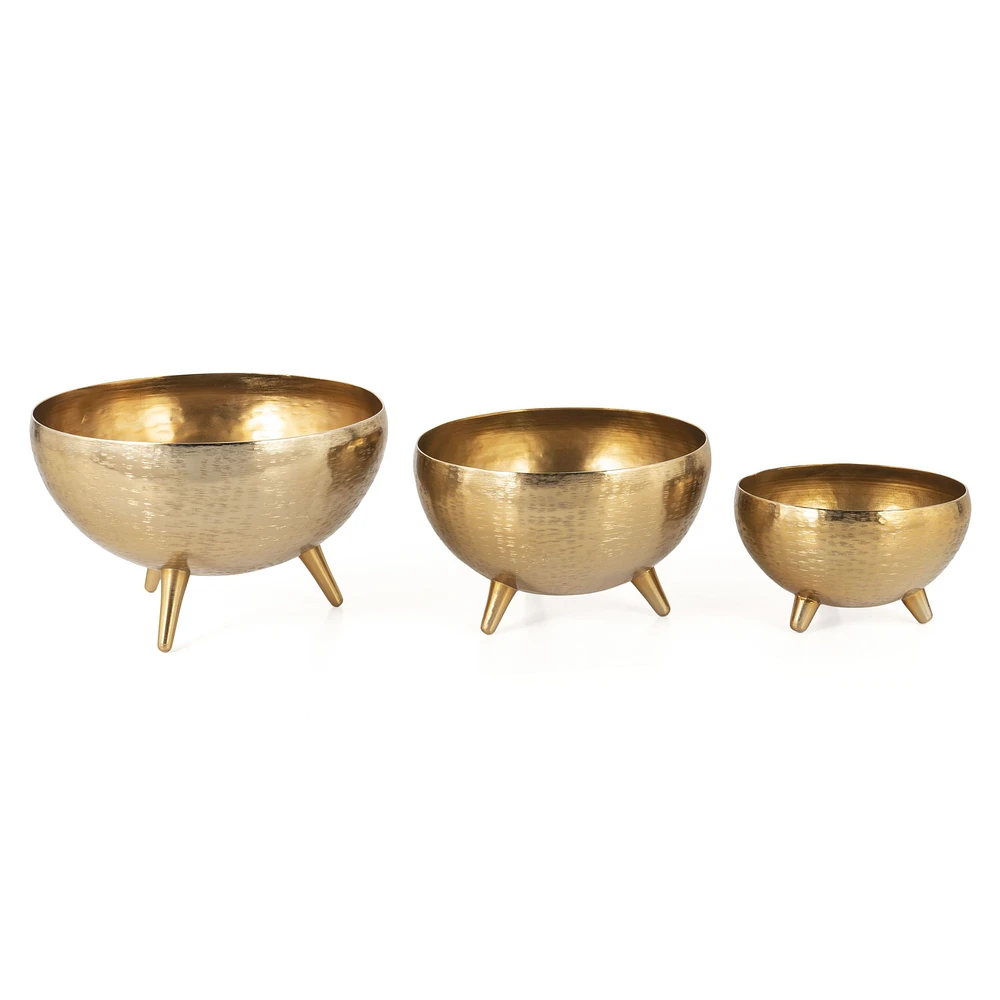 Yasmeen Gold Metal Planter Bowls Set of 3