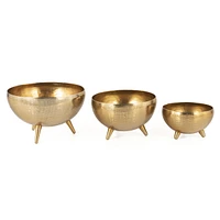 Yasmeen Gold Metal Planter Bowls Set of 3