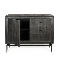 Camilo 3-Drawer Wood Accent Black Cabinet
