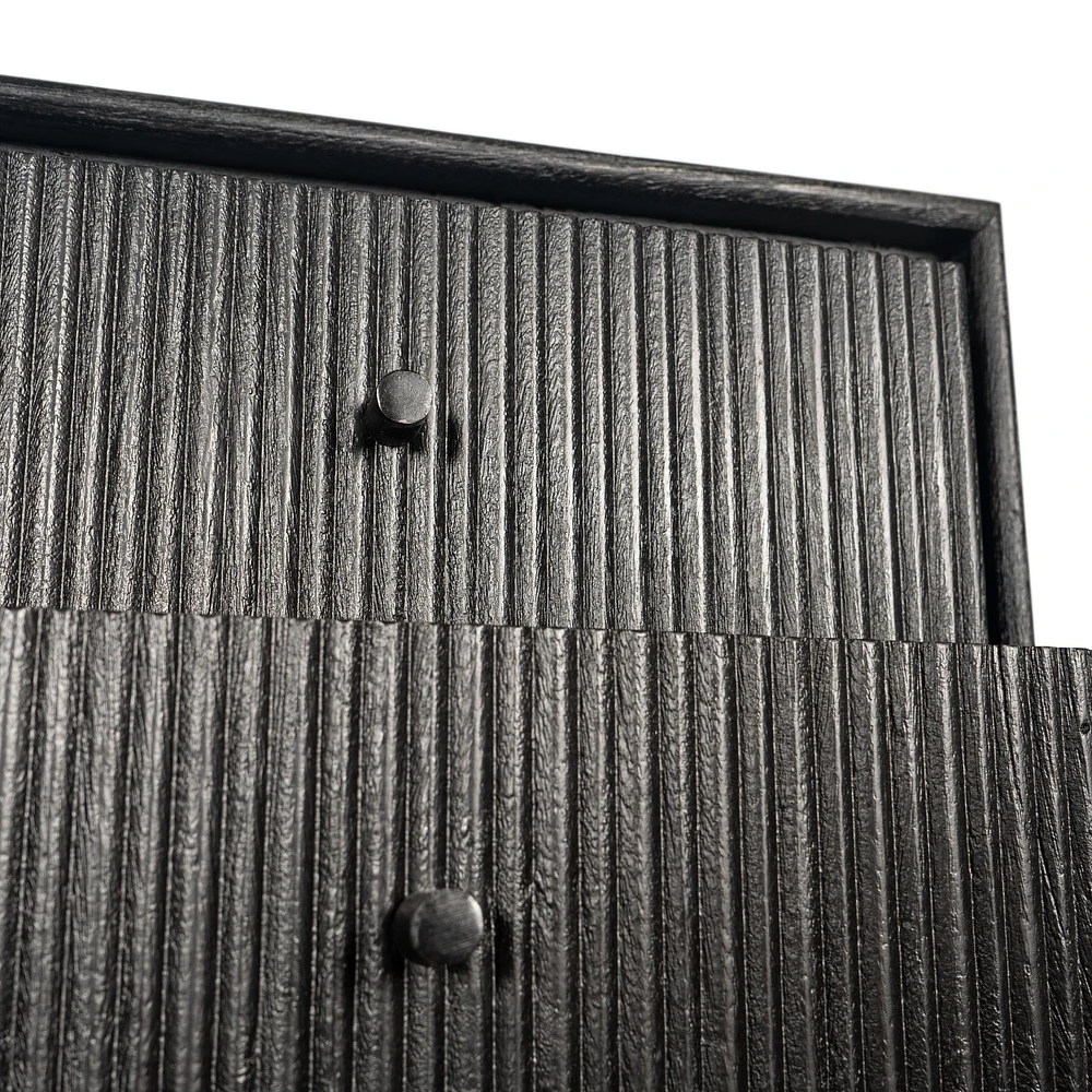 Camilo 3-Drawer Wood Accent Black Cabinet