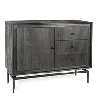 Camilo 3-Drawer Wood Accent Black Cabinet