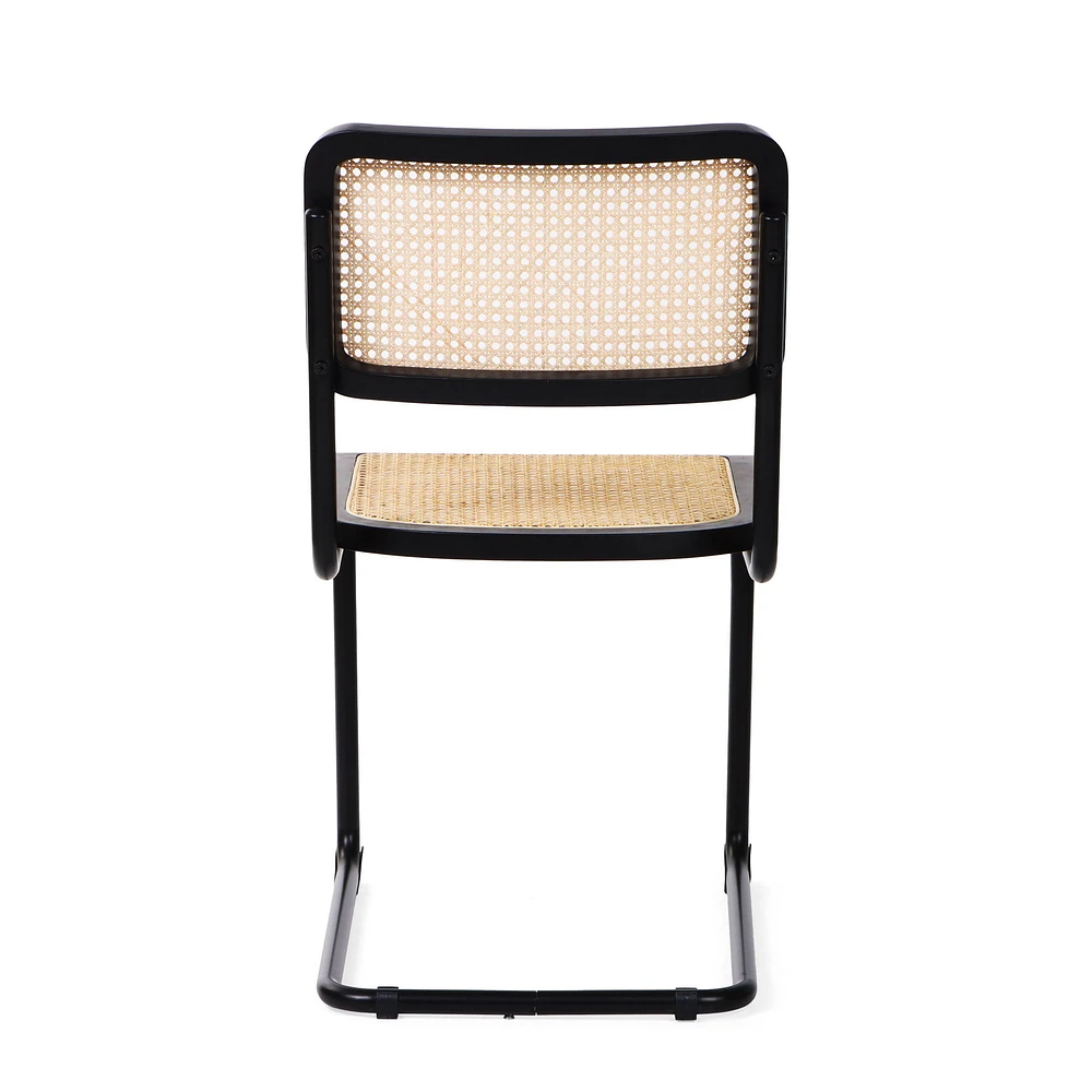 Set of 2 Arwan Black Cane Dining Side Chair