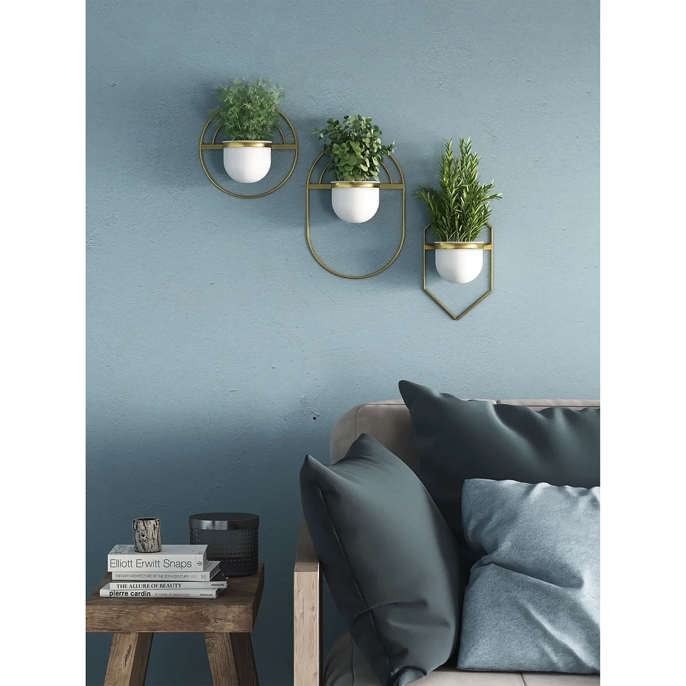 Set of 3 Brooklyn Metal Wall Planters