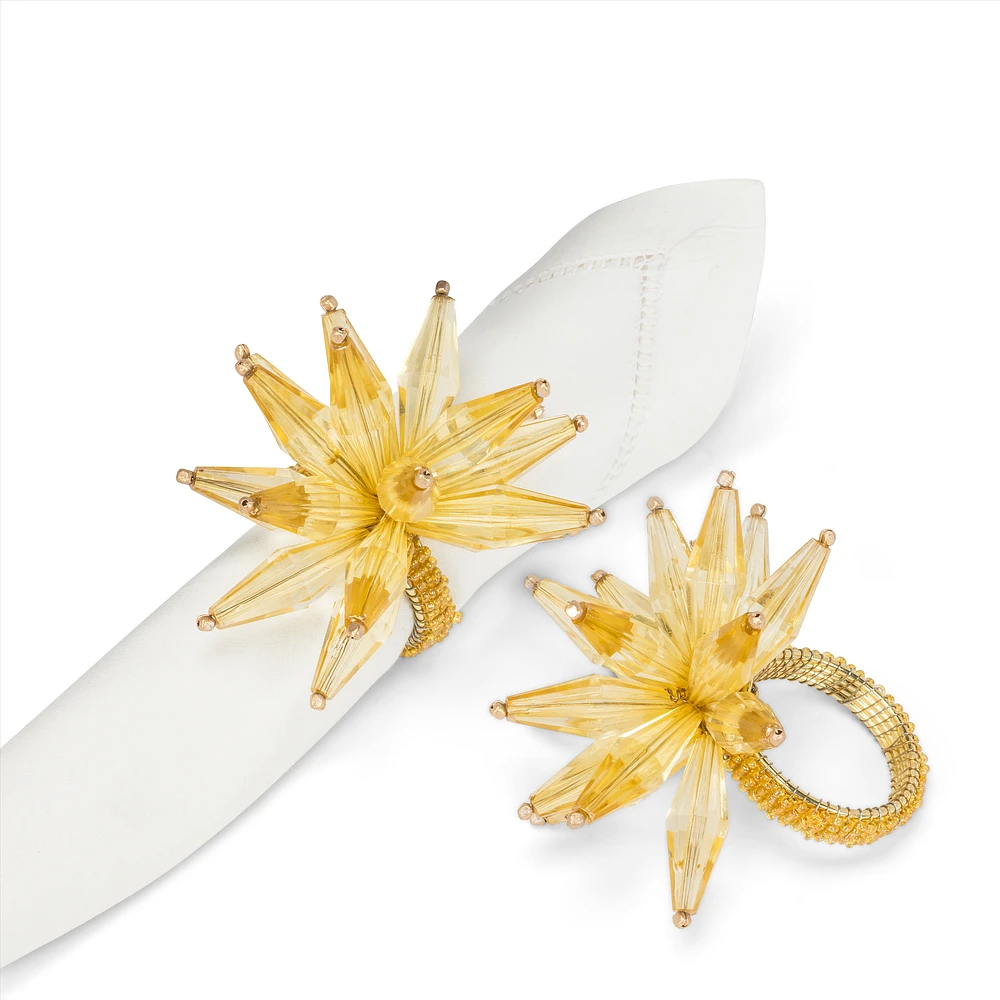 Starburst Bead Napkin Ring - Gold