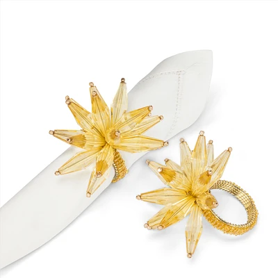 Starburst Bead Napkin Ring - Gold 
