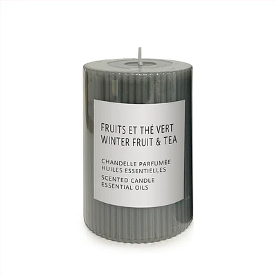 Pillar Candle 4" Green - Winter Fruit Tea