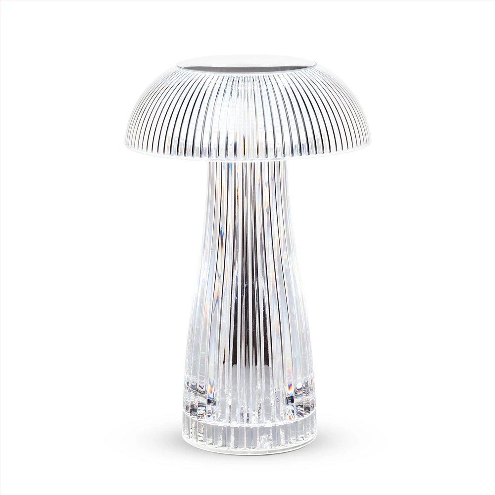 Ancy Rib Mushroom LED Table Lamp Clear