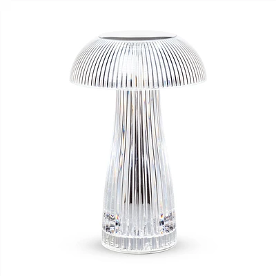 Ancy Rib Mushroom LED Table Lamp Clear