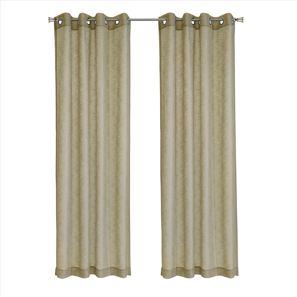 Boucle Semi Sheer Grommet Curtain