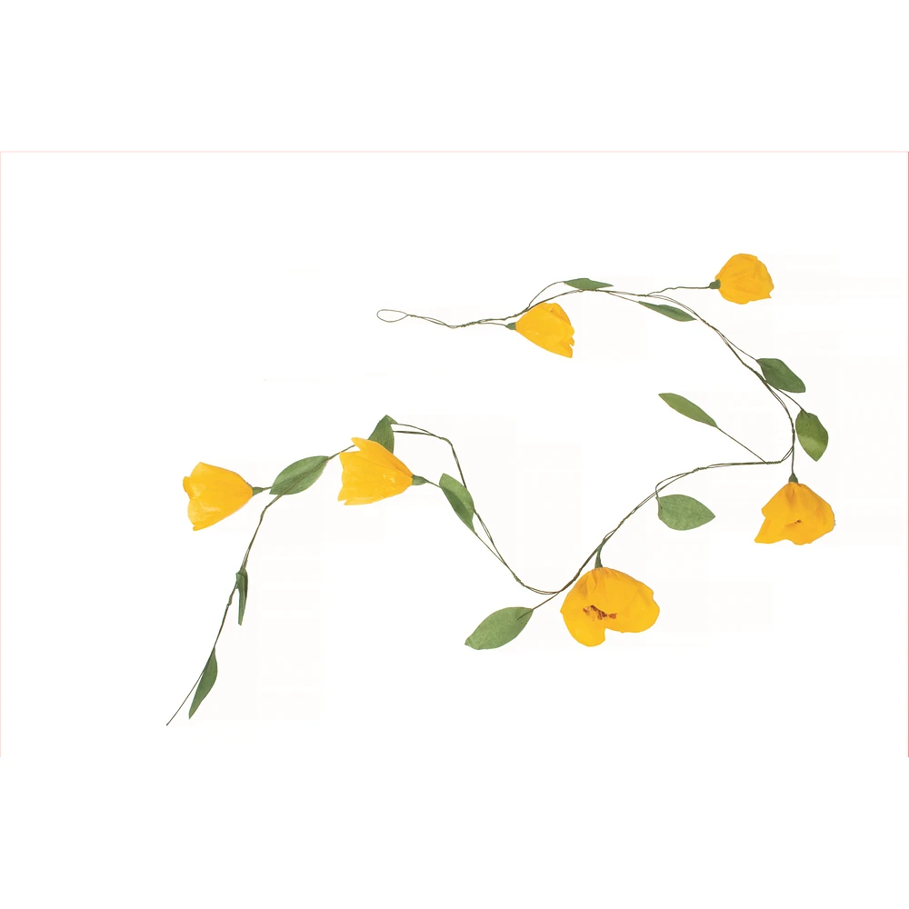 Yellow Paper Poppies Garland by Canfloyd