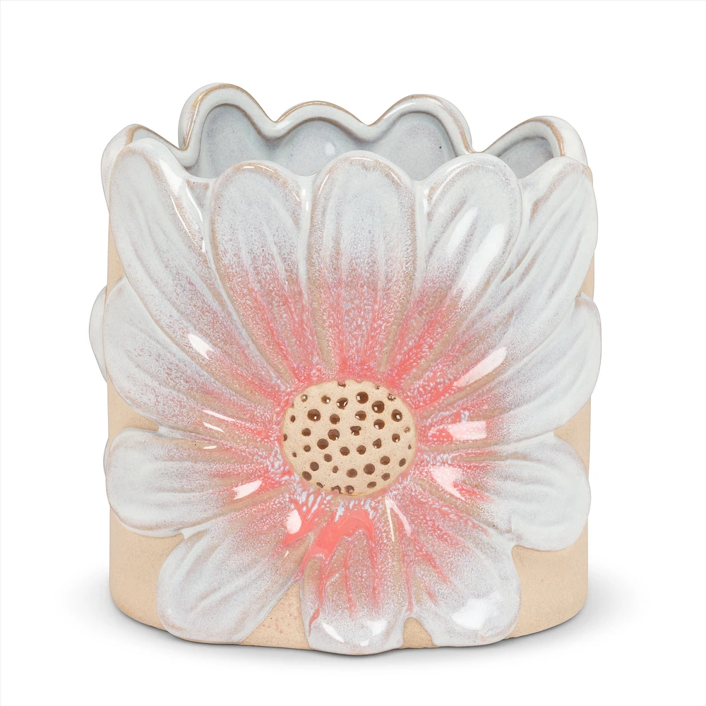 Sm Pink Daisy Planter 4"H