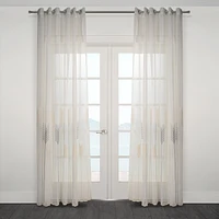 Embroidered Grommet Sheer Curtain