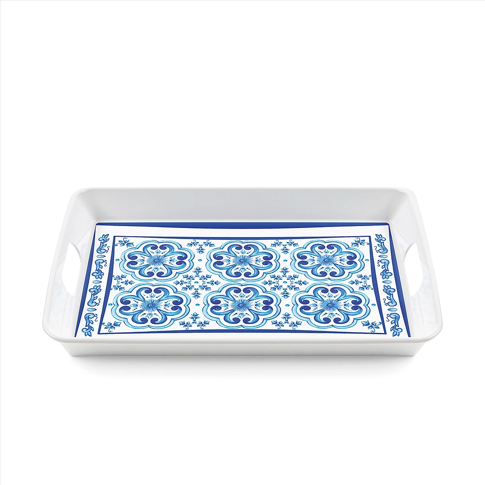 Blues Rectangular Tray With Handle