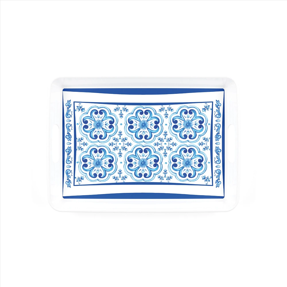 Blues Rectangular Tray With Handle