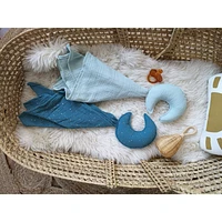 Doudou, lune, ensemble de 2  - Bleu clair et Turquoise