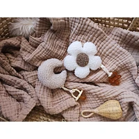Tétines fleur et lune, ensemble de 2 - Crème et Beige