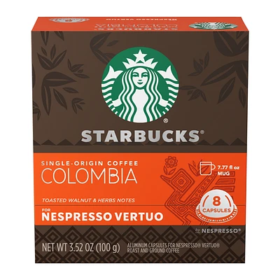 Capsules Starbucks® Café d'origine unique Colombie pour Nespresso® Vertuo