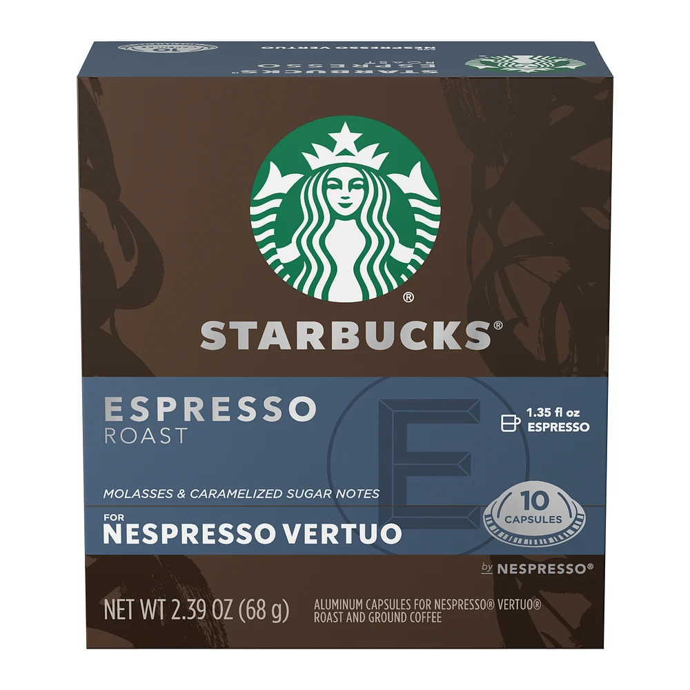 Starbucks® Espresso Dark Roast Capsules for Nespresso® Vertuo