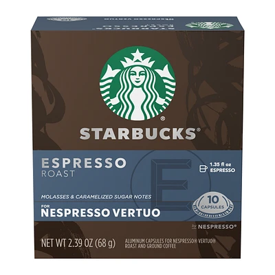 Capsules Starbucks®Torréfaction brune Espresso pour Nespresso® Vertuo