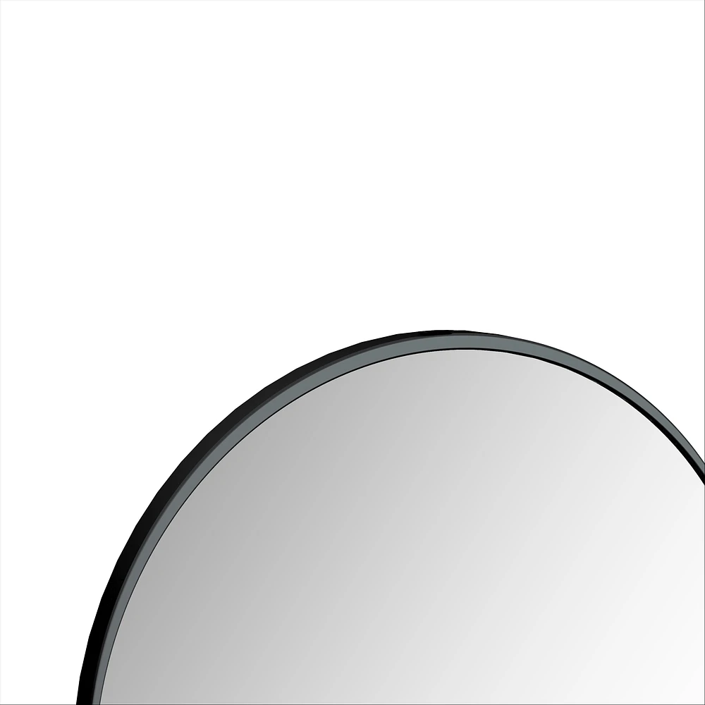 Luna Round Metal Black Mirror - 28'' x 28''