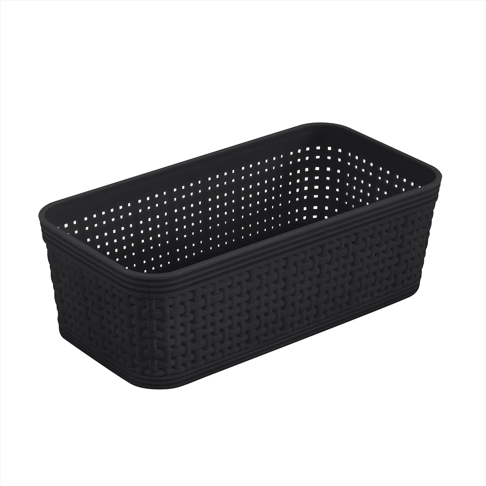 6-piece Weave Organizer Basket Set Plastic