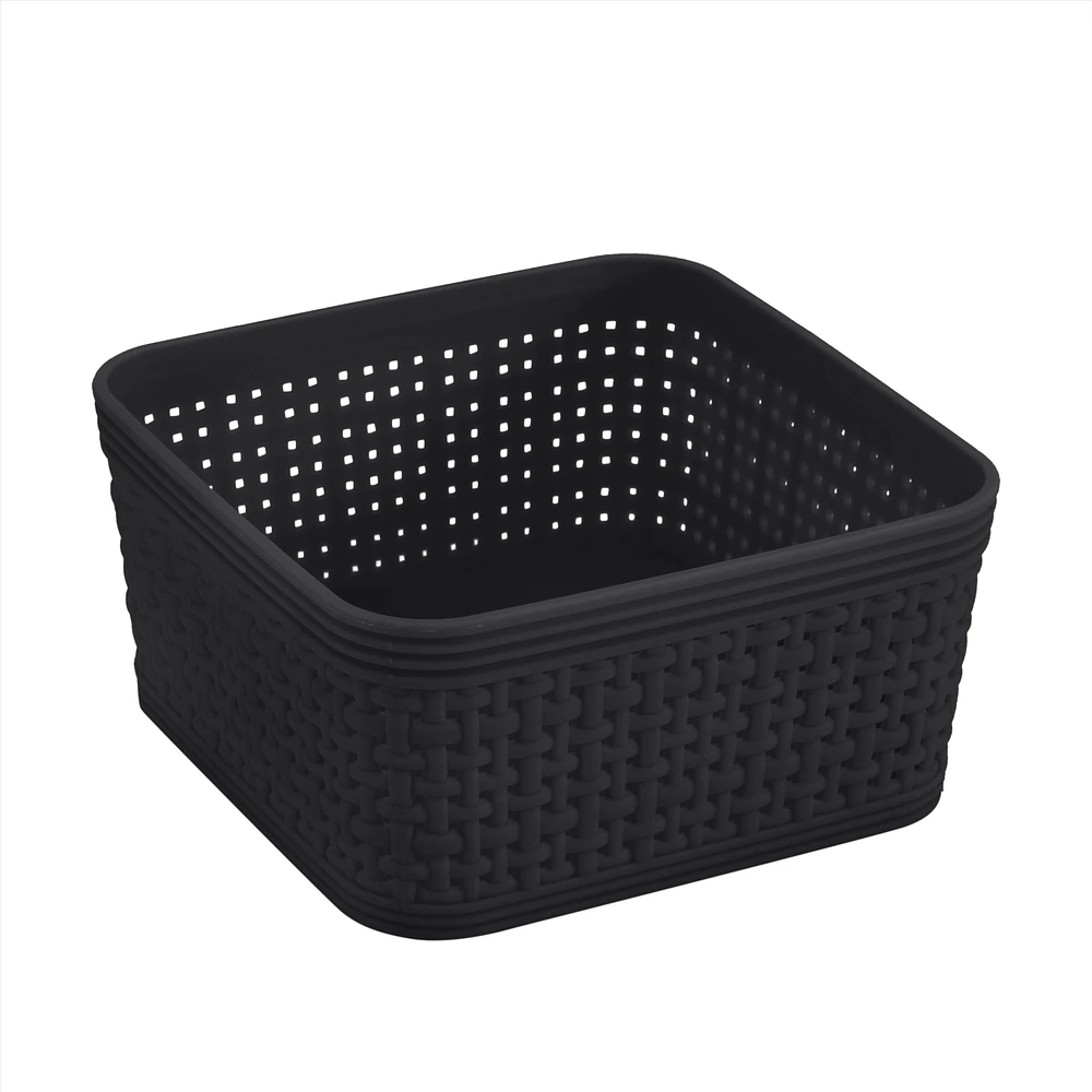 6-piece Weave Organizer Basket Set Plastic