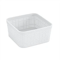 Ensemble de paniers de rangement en plastique tressé 6 pièces