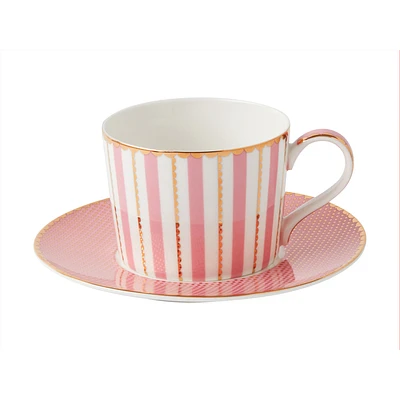 Regency tasse et soucoupe rose par Maxwell & Williams - 240 ml