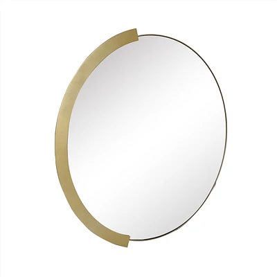 Odessa Round Framed Mirror with Champagne Side Rim - 24''