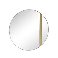 Oulette Round Frame Mirror with Champagne Stripe - 24