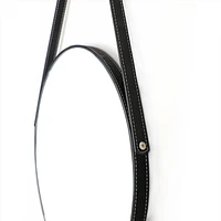 Tally Hanging Black Round Mirror - 15"