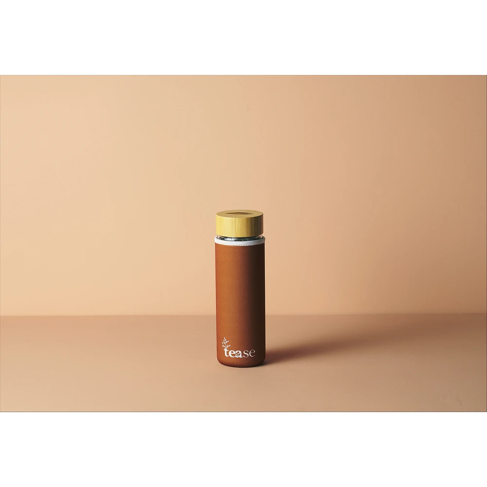 3-in-1 Sustainable Glass and Bamboo Tumbler - Cinnamon