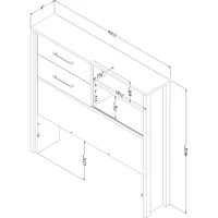 Munich Twin Bookcase Headboard in White and Soft Elm by South Shore Furniture