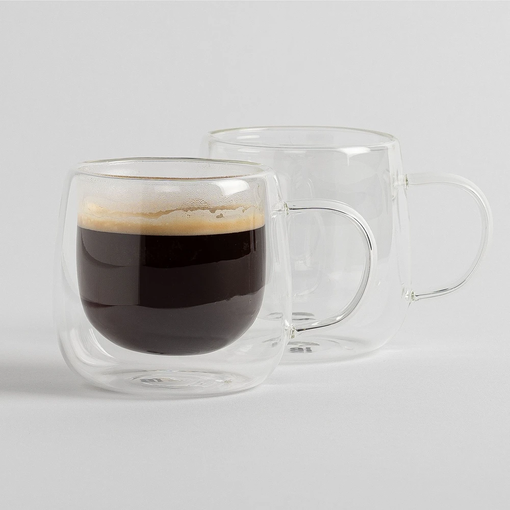 LC Studio Gusto Caffè Verres à café à double paroi, ensemble de 2 - 300 ml