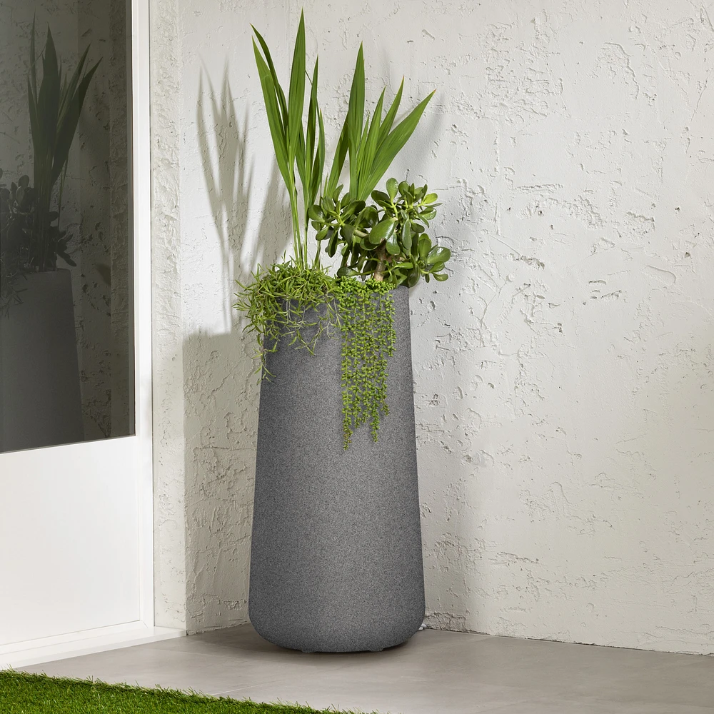 Dalya Tall Outdoor Pot Planter Mottled Grey by South Shore Furniture