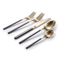 Kimono Black and Gold 20-Piece Flatware Set